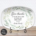  Personalized Give Thanks Platter | Custom Scripture Serving Tray |  Family Dinner Prayer | Faith Gift for Any Season
