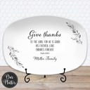  Personalized Give Thanks Platter | Custom Scripture Serving Tray |  Family Dinner Prayer | Faith Gift for Any Season