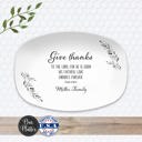 Platter Only Black Leaves Personalized Give Thanks Platter | Custom Scripture Serving Tray |  Family Dinner Prayer | Faith Gift for Any Season