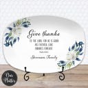  Personalized Give Thanks Platter | Custom Scripture Serving Tray |  Family Dinner Prayer | Faith Gift for Any Season