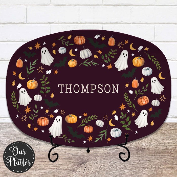 Fall Halloween Personalized Platters | Custom Fall Hosting Decor Serving Tray