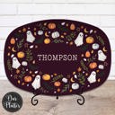  Personalized Halloween Platter | Moody Cottagecore Ghost & Pumpkin Design | Fall Serving Tray | Custom Autumn Hostess Gift