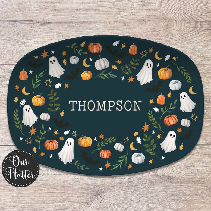 Fall Halloween Personalized Platters | Custom Fall Hosting Decor Serving Tray