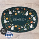  Personalized Halloween Platter | Moody Cottagecore Ghost & Pumpkin Design | Fall Serving Tray | Custom Autumn Hostess Gift