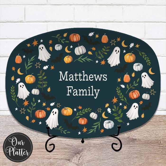 Fall Halloween Personalized Platters | Custom Fall Hosting Decor Serving Tray
