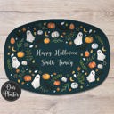  Personalized Halloween Platter | Moody Cottagecore Ghost & Pumpkin Design | Fall Serving Tray | Custom Autumn Hostess Gift