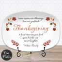  Personalized Thanksgiving Platter | Custom Fall Serving Tray | Family Gathering Dish | Autumn Table Decor | Gratitude & Blessings Gift