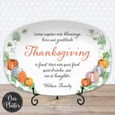  Personalized Thanksgiving Platter | Custom Fall Serving Tray | Family Gathering Dish | Autumn Table Decor | Gratitude & Blessings Gift
