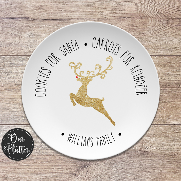 Cookies for Santa Personalized Plates | Keepsake Family Tradition | Cookies and Milk for Santa