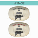  BBQ Grilling Serving Platter | Butcher Cuts - Cow Pig Chicken | Made in the USA