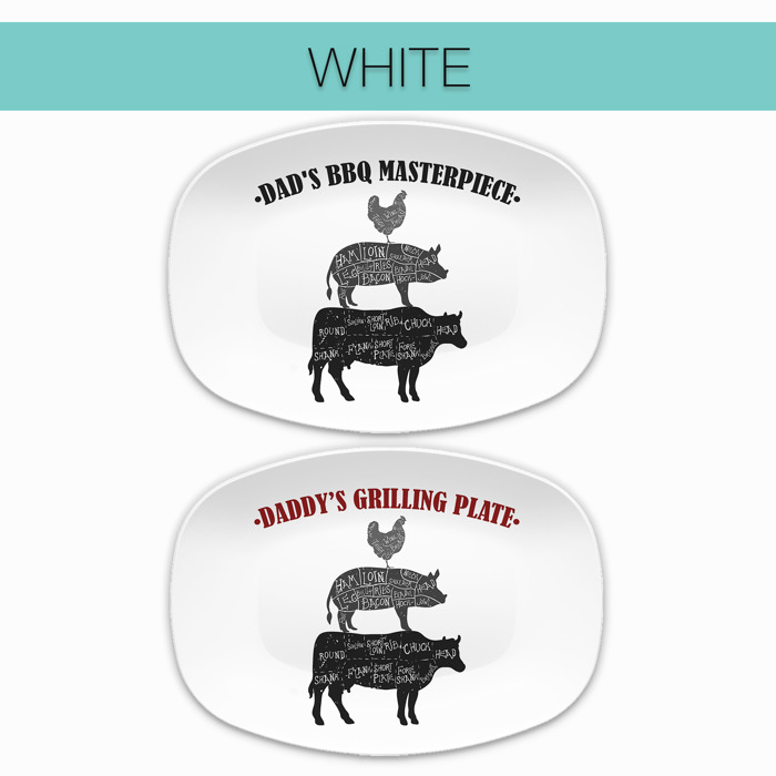 BBQ Grilling Serving Platter | Butcher Cuts - Cow Pig Chicken | Made in the USA