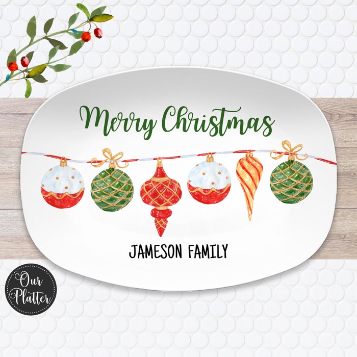 Personalized Holiday Platters | Christmas | Hanukkah | Winter Festive | Snowflake Platter