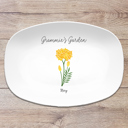 1 Flower Platter Only Birth Month Flower Family Personalized Platter, Mother's Day Custom Gift, Grandma's Garden, Gift from kids