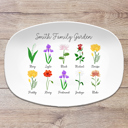 11 Flowers Platter Only Birth Month Flower Family Personalized Platter, Mother's Day Custom Gift, Grandma's Garden, Gift from kids
