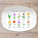 10 Flowers Platter Only Birth Month Flower Family Personalized Platter, Mother's Day Custom Gift, Grandma's Garden, Gift from kids