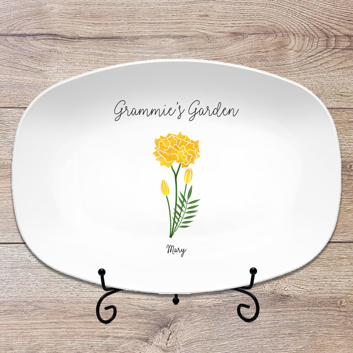 Birth Month Flower Family Personalized Platter, Mother's Day Custom Gift, Grandma's Garden, Gift from kids