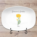 1 Flower Platter + Plate Stand Birth Month Flower Family Personalized Platter, Mother's Day Custom Gift, Grandma's Garden, Gift from kids