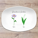 2 Flowers Platter Only Birth Month Flower Family Personalized Platter, Mother's Day Custom Gift, Grandma's Garden, Gift from kids