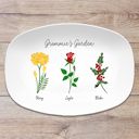 3 Flowers Platter Only Birth Month Flower Family Personalized Platter, Mother's Day Custom Gift, Grandma's Garden, Gift from kids