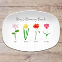 4 Flowers Platter Only Birth Month Flower Family Personalized Platter, Mother's Day Custom Gift, Grandma's Garden, Gift from kids