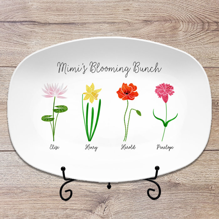 Birth Month Flower Family Personalized Platter, Mother's Day Custom Gift, Grandma's Garden, Gift from kids