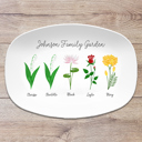  Birth Month Flower Family Personalized Platter, Mother's Day Custom Gift, Grandma's Garden, Gift from kids