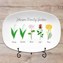 5 Flowers Platter + Plate Stand Birth Month Flower Family Personalized Platter, Mother's Day Custom Gift, Grandma's Garden, Gift from kids