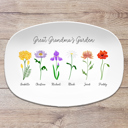 6 Flowers Platter Only Birth Month Flower Family Personalized Platter, Mother's Day Custom Gift, Grandma's Garden, Gift from kids