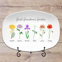 6 Flowers Platter + Plate Stand Birth Month Flower Family Personalized Platter, Mother's Day Custom Gift, Grandma's Garden, Gift from kids