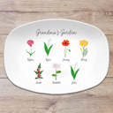 7 Flowers Platter Only Birth Month Flower Family Personalized Platter, Mother's Day Custom Gift, Grandma's Garden, Gift from kids