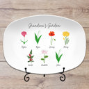 7 Flowers Platter + Plate Stand Birth Month Flower Family Personalized Platter, Mother's Day Custom Gift, Grandma's Garden, Gift from kids