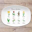 8 Flowers Platter Only Birth Month Flower Family Personalized Platter, Mother's Day Custom Gift, Grandma's Garden, Gift from kids
