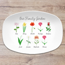  Birth Month Flower Family Personalized Platter, Mother's Day Custom Gift, Grandma's Garden, Gift from kids