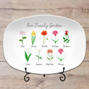 9 Flowers Platter + Plate Stand Birth Month Flower Family Personalized Platter, Mother's Day Custom Gift, Grandma's Garden, Gift from kids