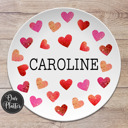  Personalized Hearts Design Custom Plate | Valentine Family Gift for Kids