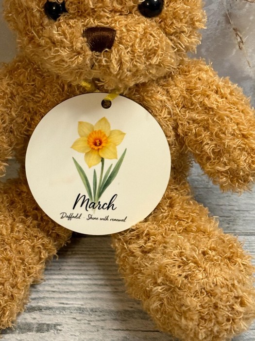 Newborn birth flower teddy bear gift hospital baby gift birth month flower ornament gift
