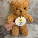  Newborn birth flower teddy bear gift hospital baby gift birth month flower ornament gift