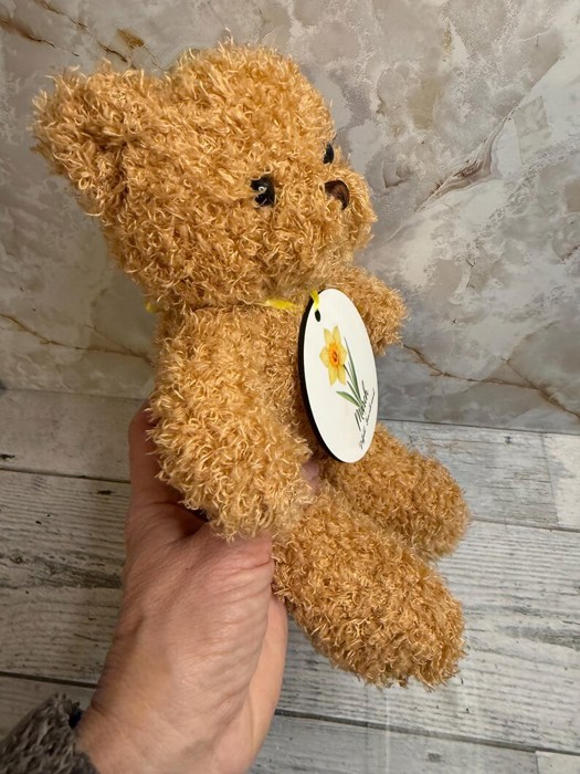 Newborn birth flower teddy bear gift hospital baby gift birth month flower ornament gift