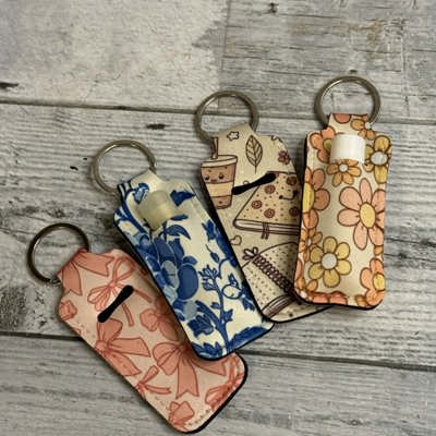 Chapstick holder lipstick keychain case