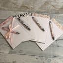  pad and pen set gift coquette pad and pad set, cow pattern pad and pen set, bookish pad and pen set, flower pad and pen set, office supply gift coworker gift, best friend stationary gift
