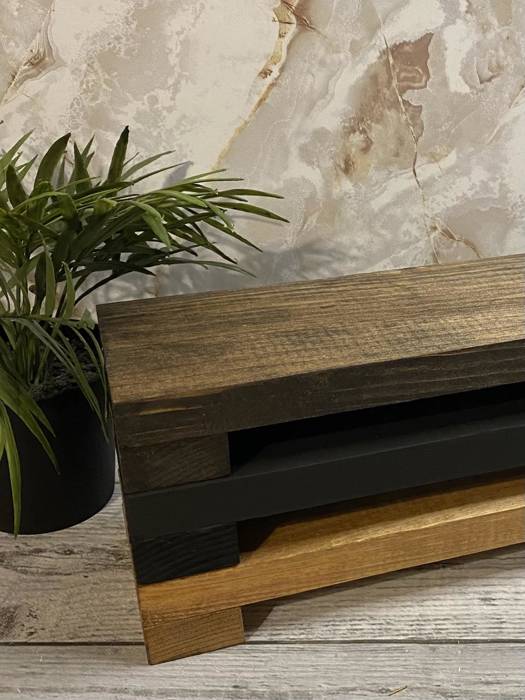 Wood Long Riser Centerpiece for table, soap dispenser holder