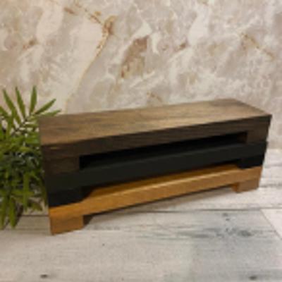 Wood Long Riser Centerpiece for table, soap dispenser holder