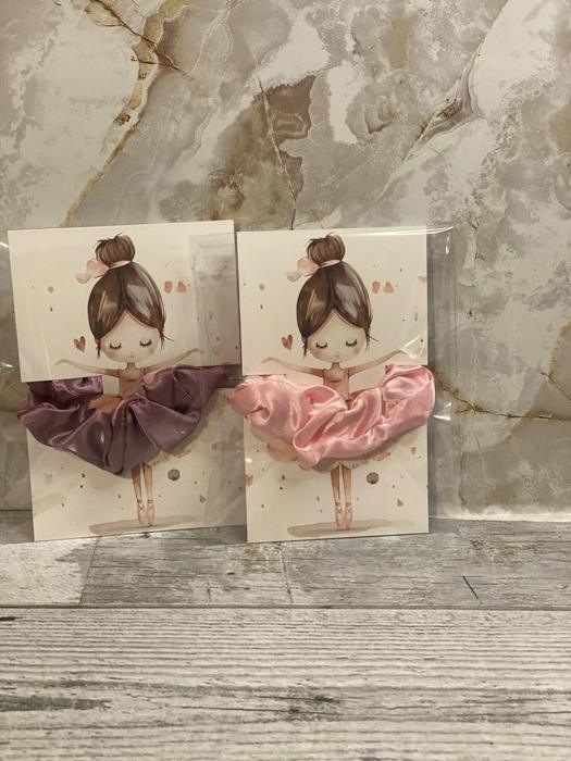 Stocking stuffer girl hair Scrunchie ballerina scrunchie holder gift card party favor for girl birthday party