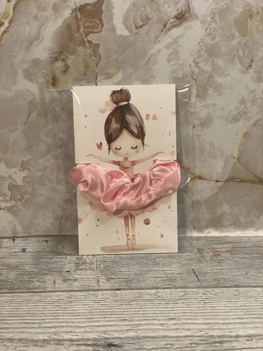 Stocking stuffer girl hair Scrunchie ballerina scrunchie holder gift card party favor for girl birthday party