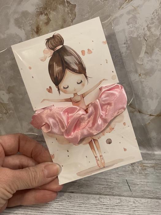 Stocking stuffer girl hair Scrunchie ballerina scrunchie holder gift card party favor for girl birthday party