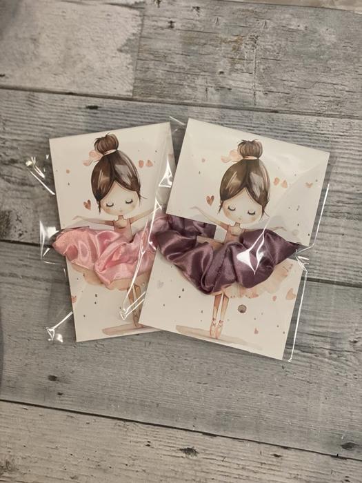 Stocking stuffer girl hair Scrunchie ballerina scrunchie holder gift card party favor for girl birthday party