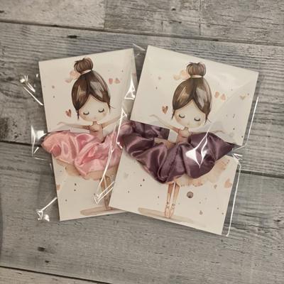 Stocking stuffer girl hair Scrunchie ballerina scrunchie holder gift card party favor for girl birthday party
