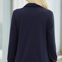 Large Blue Solid Quilted Zip Up Jacket
