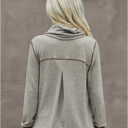 XL Beige Cowl Neck Plush Sweater