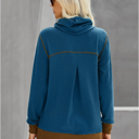 XL Blue Cowl Neck Plush Sweater